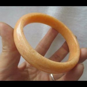 Natural Orange Jade Bangles Bracelet Jewelry Sunset Size 58-60mm